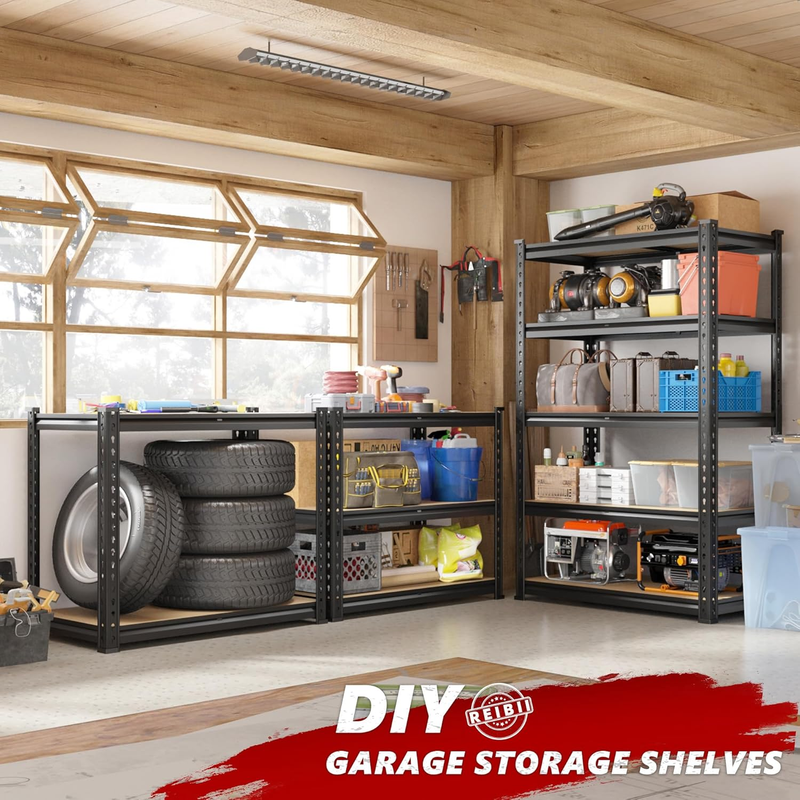2020LBS Storage Shelves 5 Tier Garage Shelving Heavy Duty Adjustable Garage Shel3