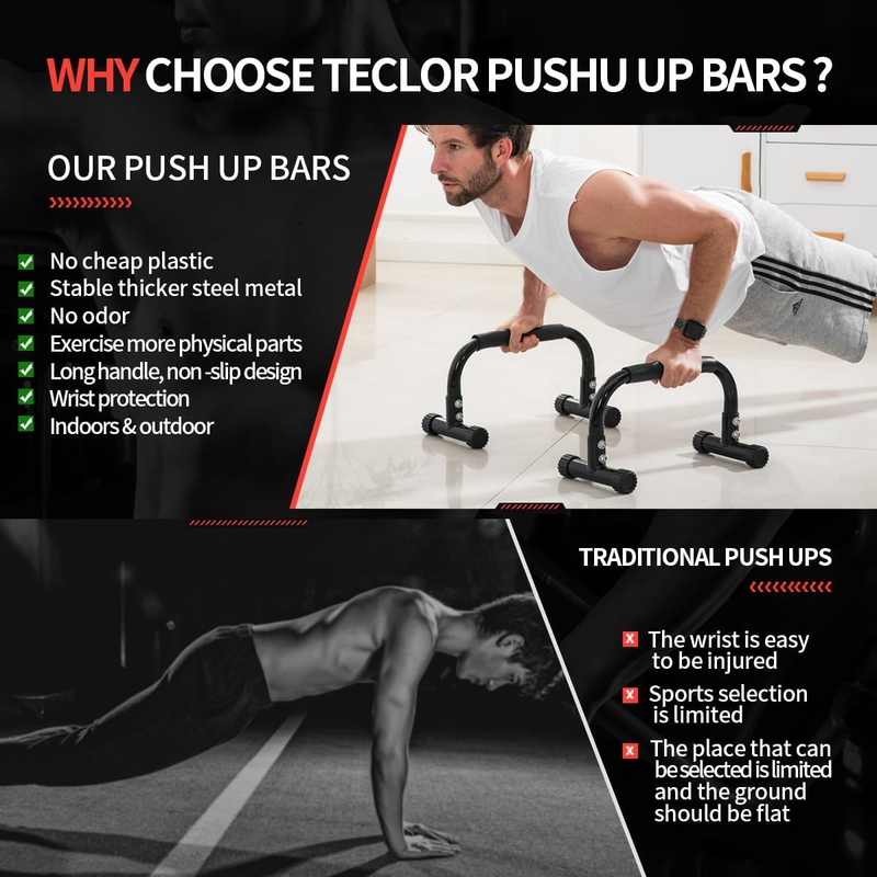 9.5" Push Up Parallettes Bars Heavy Duty L Sit Dip Handstand Calisthenics6