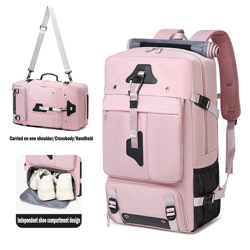 50L Travel Backpack Waterproof Extra Large Laptop Hiking Business Pink2