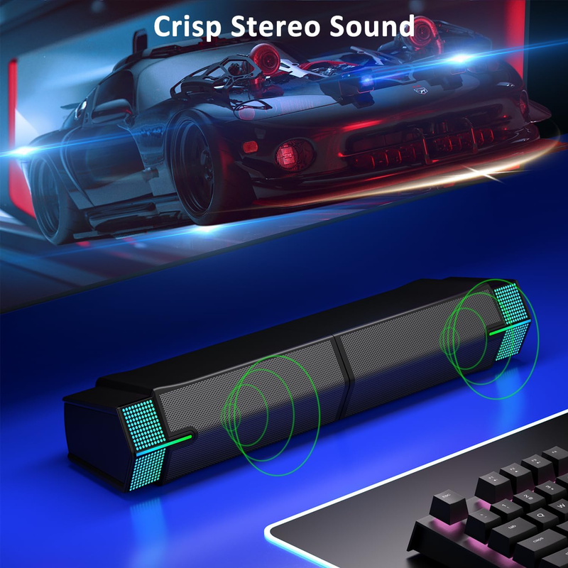 M20 Bluetooth Computer Speakers for PC Desktop Monitor, Gaming PC Sound Bar - Wi2