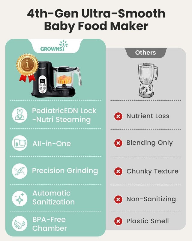 Baby Food Maker Steamer Blender Grinder One-Step Auto Cooking Black6