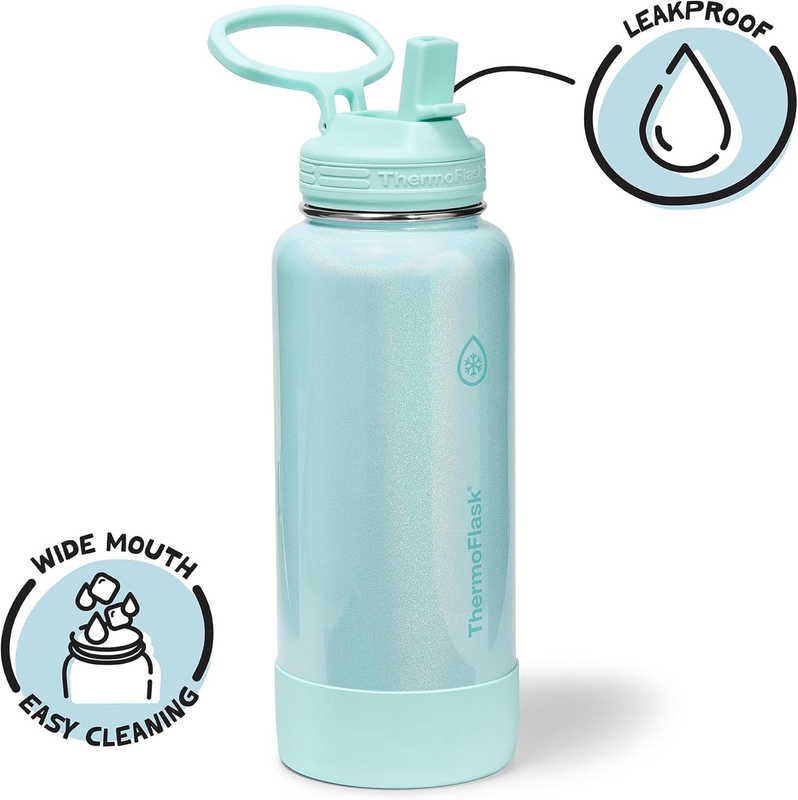 24oz Insulated Water Bottle Stainless Steel Spout Lid Leakproof Hot Cold1