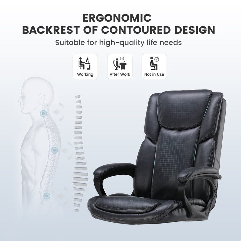 Executive Ergonomic High Back Leather Home Office Desk Chair, Gray8