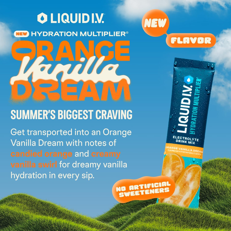 Liquid I.V. Hydration Multiplier Orange Vanilla Dream Electrolyte Mix 16Ct1