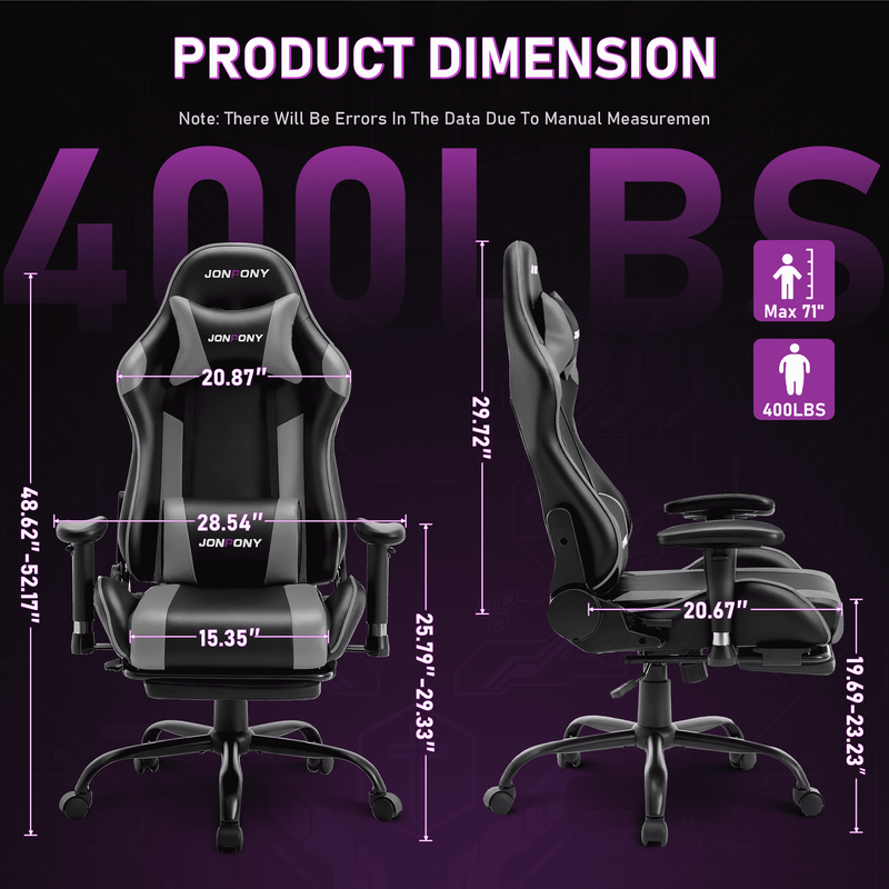 Game Chair,Ergonomically Designed Computer Chair with Headrest and 2D Armrests,W1