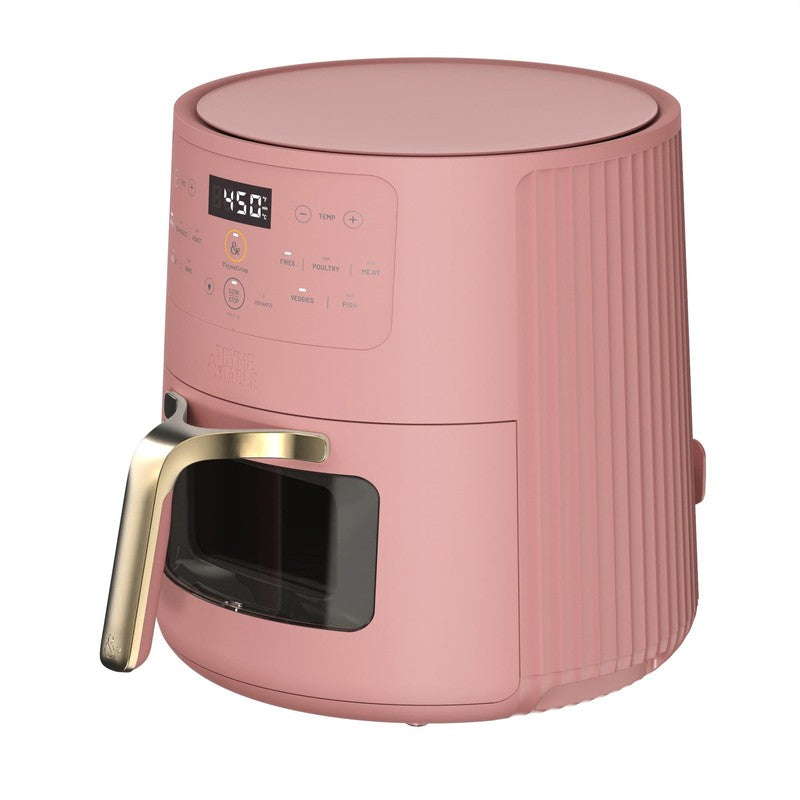 6QT Air Fryer with Thymecrisp Ceramic Nonstick Basket Faded Rose1