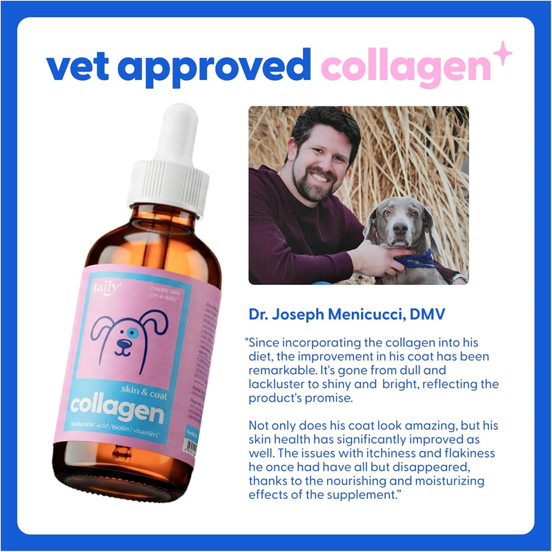 Liquid Collagen for Dogs and Cats Skin Coat Supplement Itch Relief Made in USA3