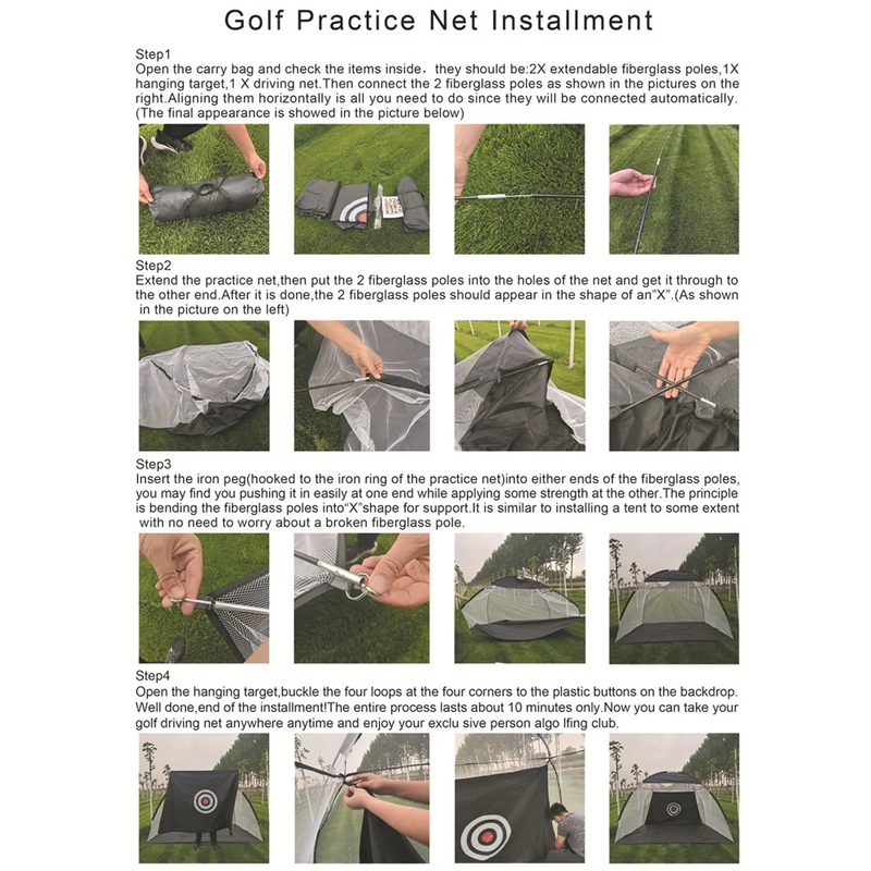 Golf Net, 9.8X7.8Ft Golf Practice Net with Golf Mat, All in 1 Home Golf Hitting 2