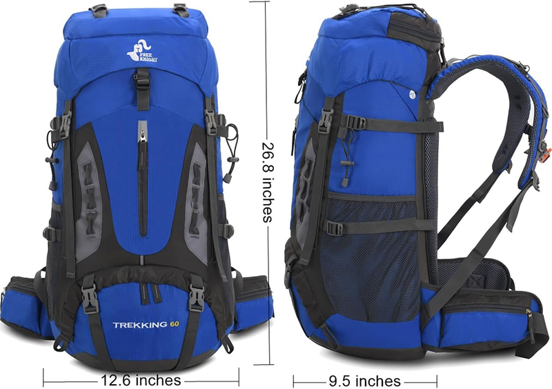 60L Waterproof Travel Backpack Hiking Camping Bag Rain Cover1