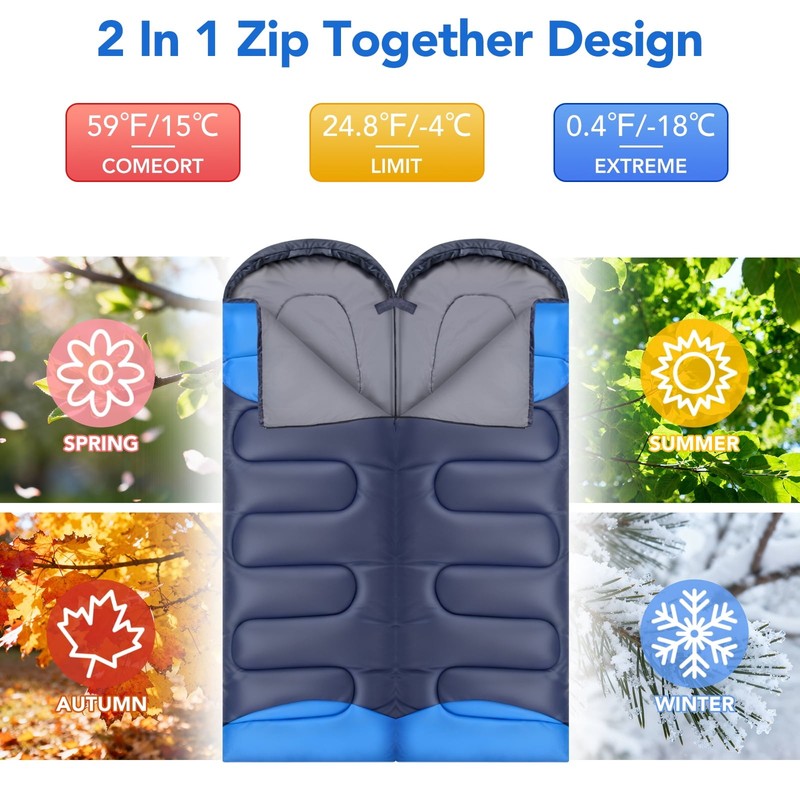 Waterproof & Windproof Sleeping Bag – Lightweight All-Season Bag for Camping7