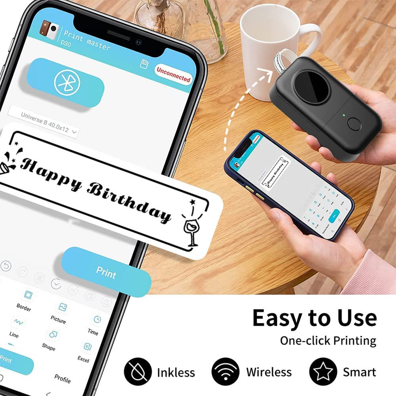 D30 Bluetooth Mini Label Maker Thermal Printer for Home School Office8