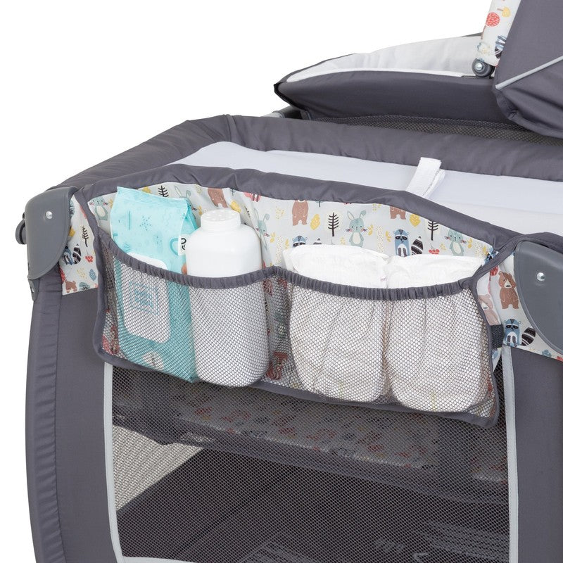 Lil Snooze Deluxe II Nursery Center Playard, Forest Party Grey1