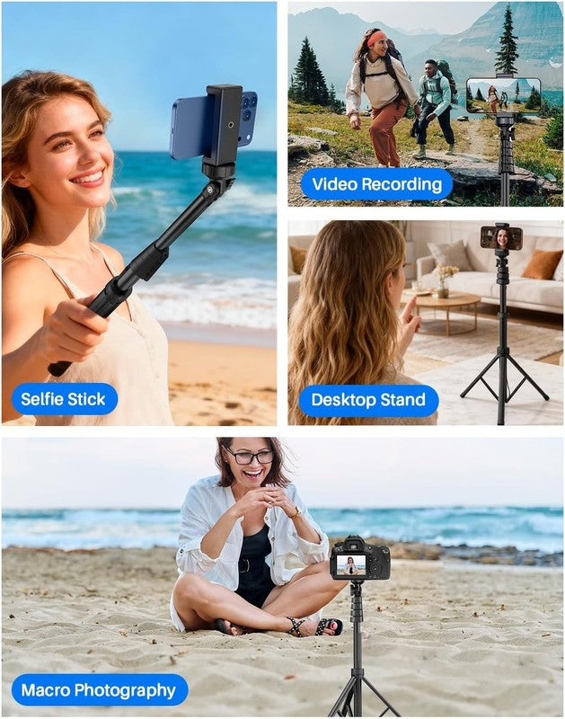 67'' Phone Tripod Selfie Stick w Remote Extendable Stand6
