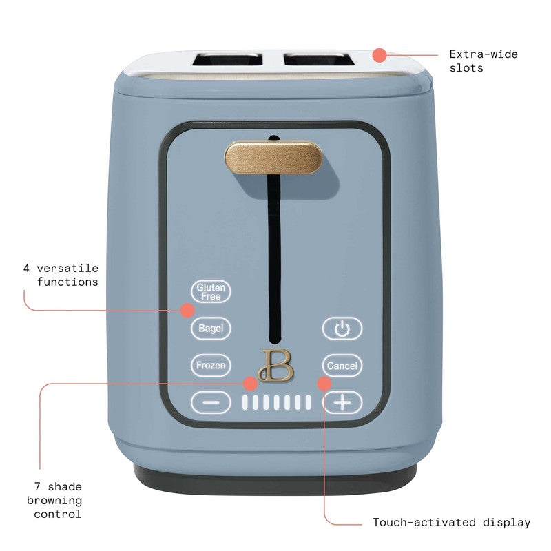 2 Slice Toaster with Touch Activated Display, Cornflower Blue by Drew Barrymore1