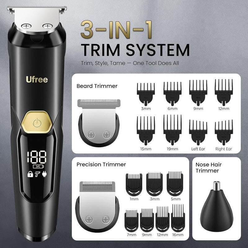 3 in 1 Beard Trimmer Kit for Men | Electric Shaver & Hair Clippers, Waterproof3
