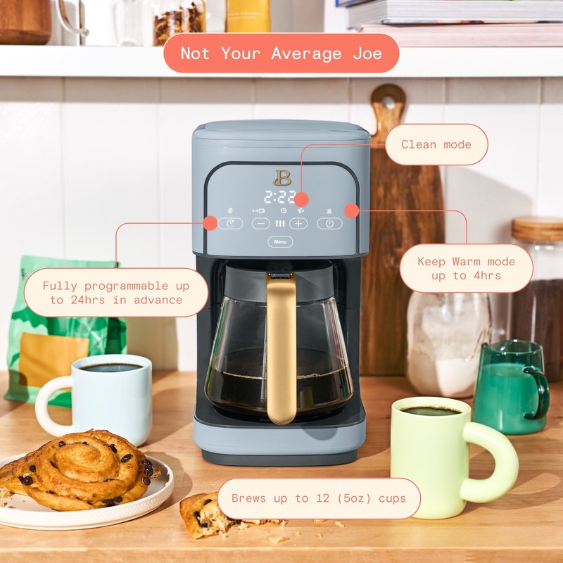 12 Cup Programmable Coffee Maker, Cornflower Blue by Drew Barrymore4