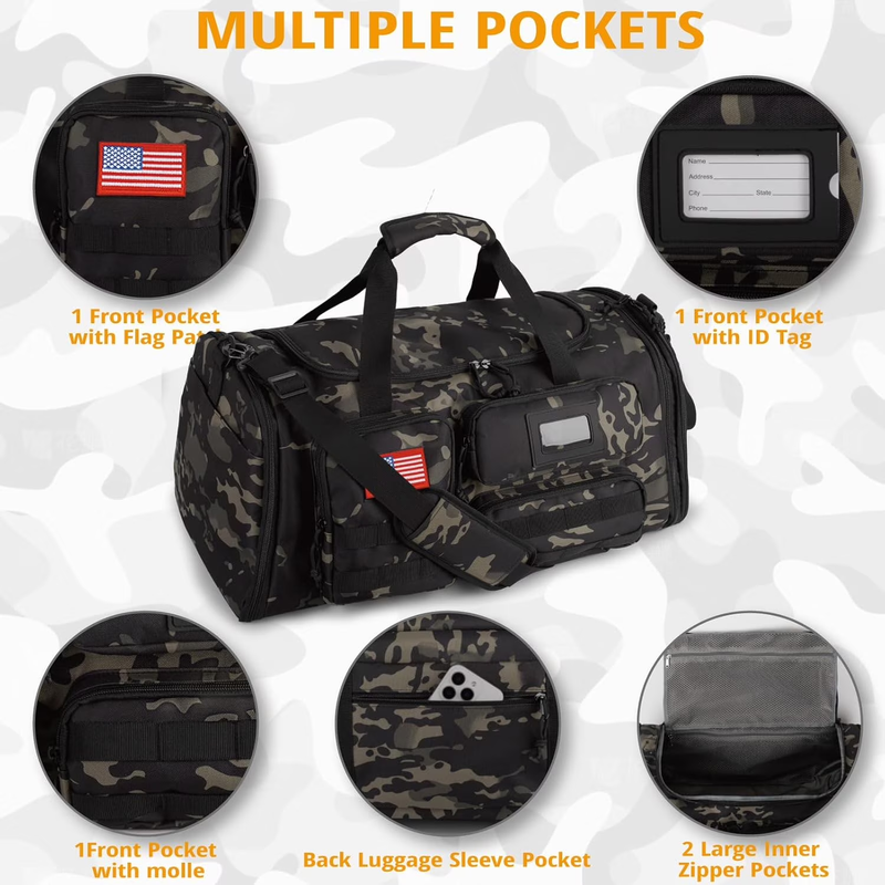 58L 3 in 1 Expandable Gym Travel Duffle Bag Backpack w/Shoe Compartment3