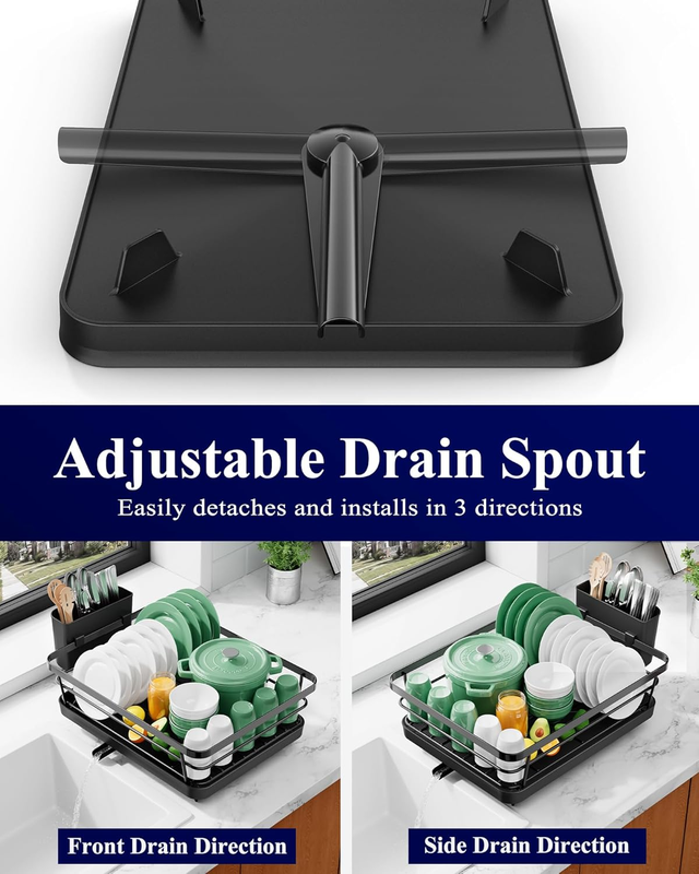 Dish Drying Rack for Kitchen Counter, Stainless Steel Sink Organization and Stor3