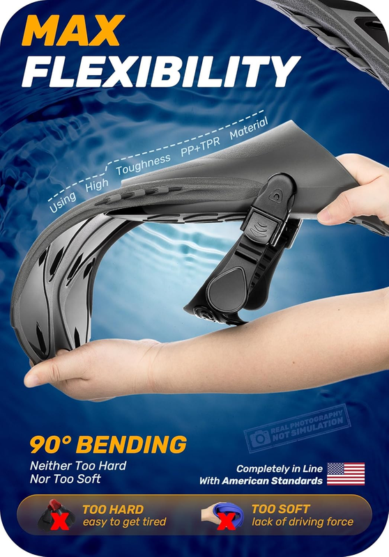 Travel Size Snorkel Fins Adjustable Open Heel Swim Fins for Diving Snorkeling2