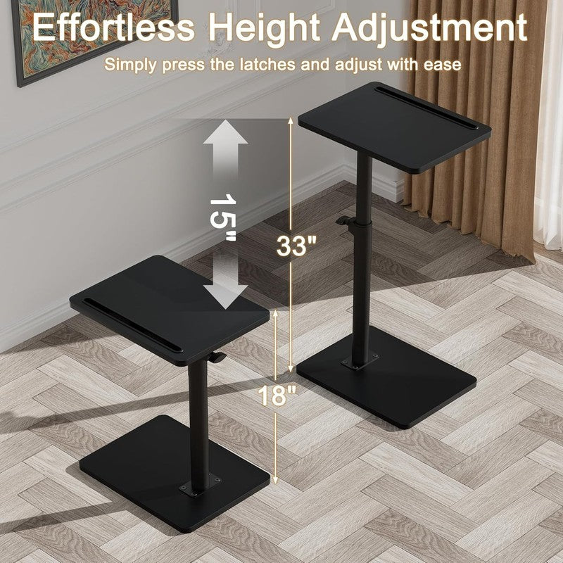 360° Swivel Adjustable Sofa Arm Tray Table Black Side Table5