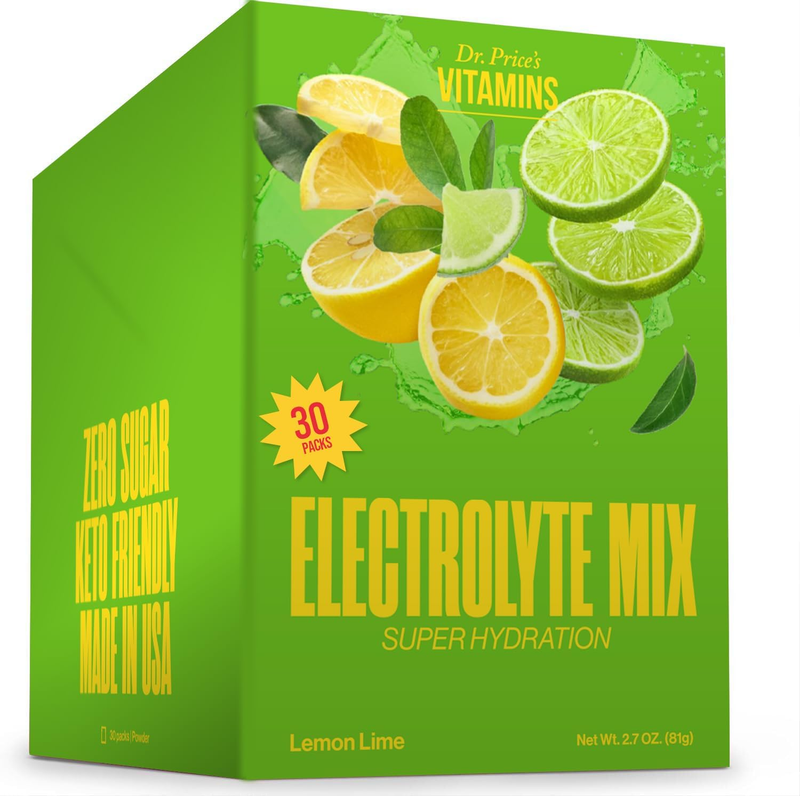 Dr. Price’s Electrolyte Mix, Sugar-Free Lemon Lime Powder Packets, 30 Ct0