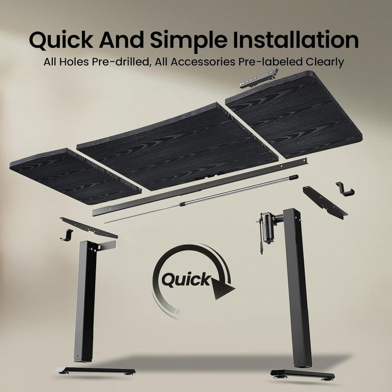 63x28 Electric Standing Desk Sit Stand Home Office Computer Table Black3