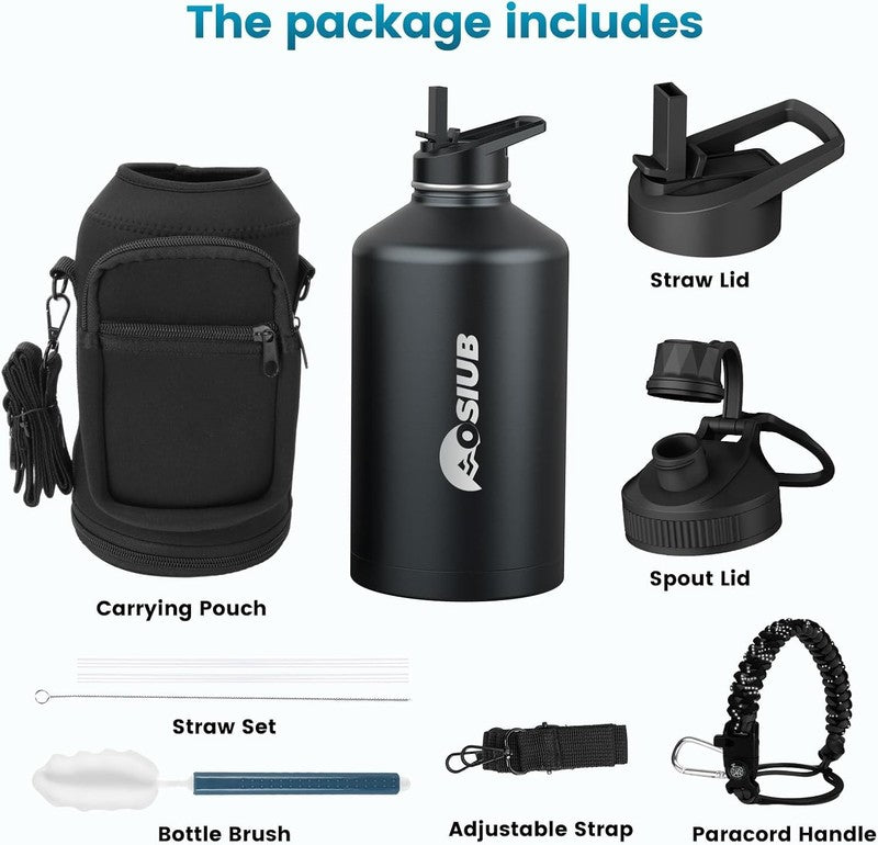 64oz Insulated Water Bottle   Triple Wall Vacuum, Leakproof, BPA Free, Black5