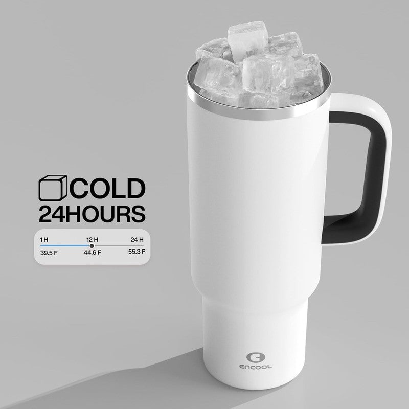 40 Oz Stainless Steel Tumbler with Handle, Straw & 24 Hour Cold Insulation5