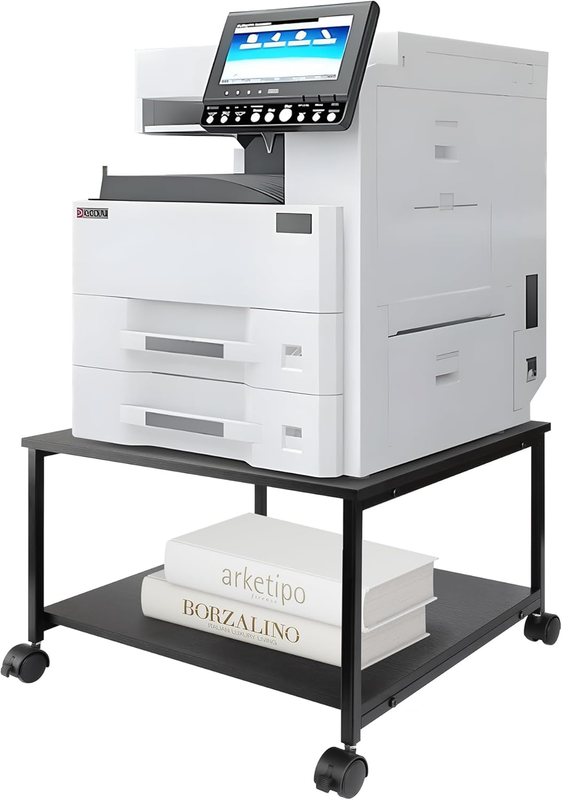 2 Tier under Desk Printer Stand W/Storage   19.5X19.5X12.8''Heavy Duty Rolling C10