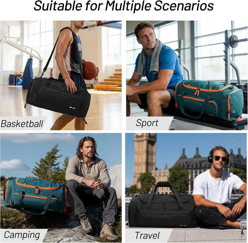 60L Large Gym Duffle Bag Shoes Compartment Lightweight Workout Travel6