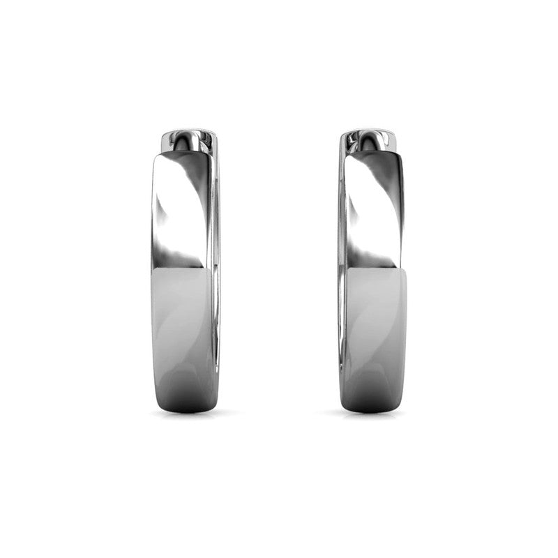 Skye 18K White Gold Plated 12Mm Hoop Earrings with Crystals Gift for Women8