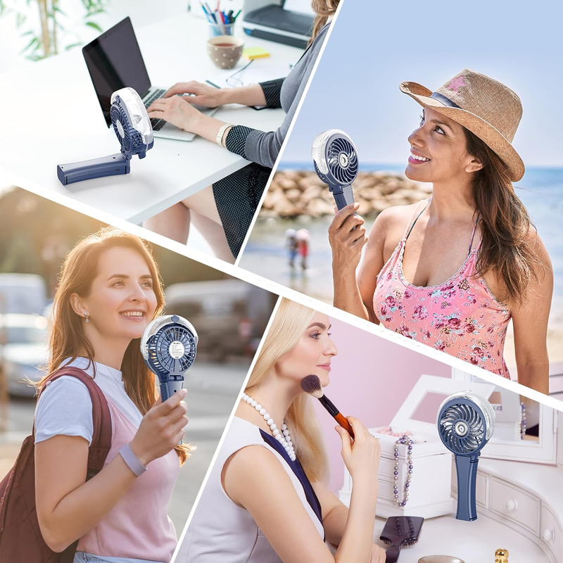 Portable Handheld Misting Fan USB Rechargeable Mini Cooling Royal Blue7