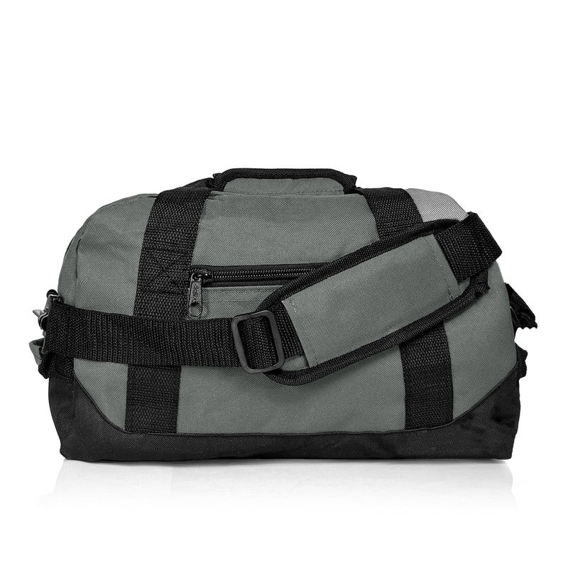 14" Small Duffel Bag Gym Duffle Two Tone in Gray with Shoulder Strap1