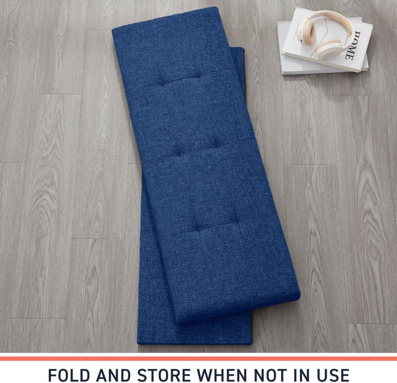 43'' Folding Storage Ottoman Bench Foot Rest Chest Bedroom Large Navy4