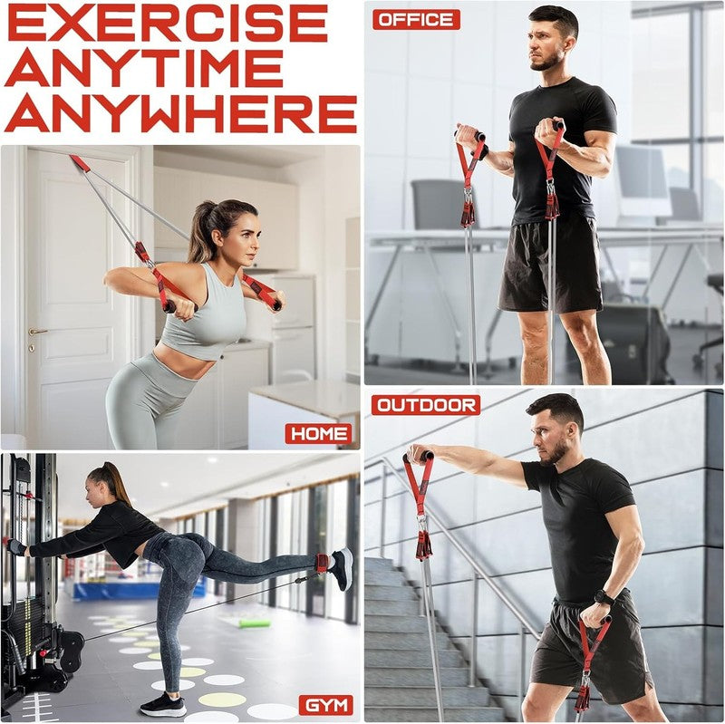 Resistance Bands Set w/ Handles Door Anchor Ankle Straps Home Gym Workout5