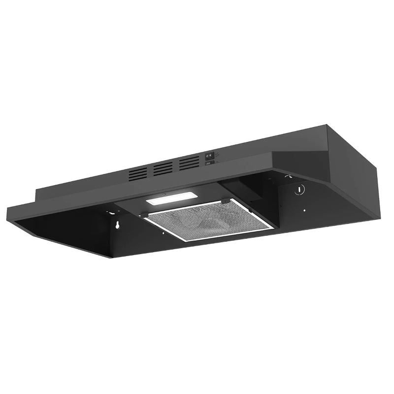 30" Under Cabinet Range Hood Black 230CFM LED Convertible Kitchen Vent0