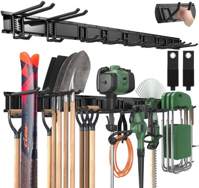 66" Garage Tool Organizer Wall Mount   720Lbs Garden Tool Organizer with Adjusta9