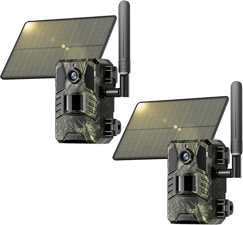 2 Pack 4G LTE Cellular Trail Cameras Live View SIM Night Vision IP660