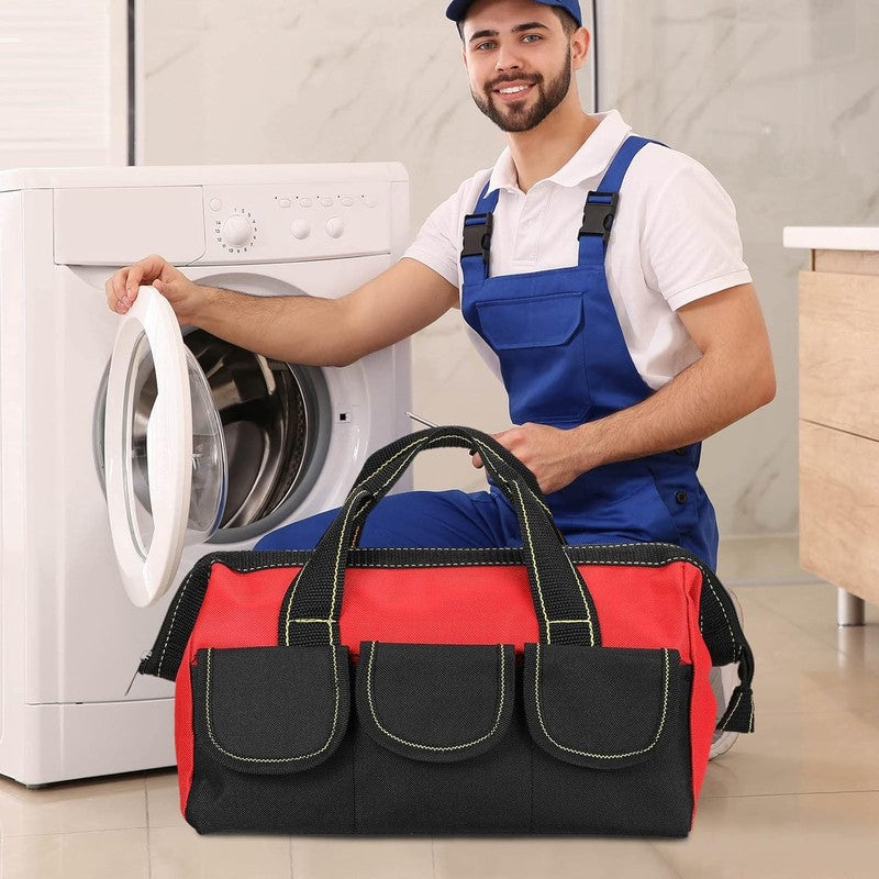 3 Pack Tool Bag 16" Waterproof Hard Bottom Heavy Duty Electrician Tote6
