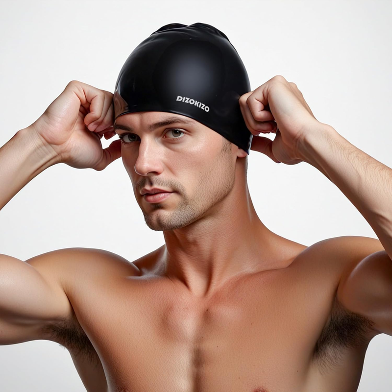 Unisex Silicone Swim Cap 2 Pack Waterproof Non Slip Swimming Cap7