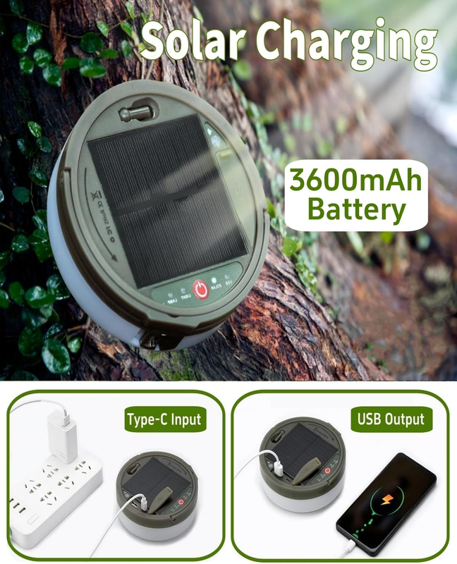 Solar Camping String Lights 39.4ft Waterproof Tent Lantern 8 Modes1