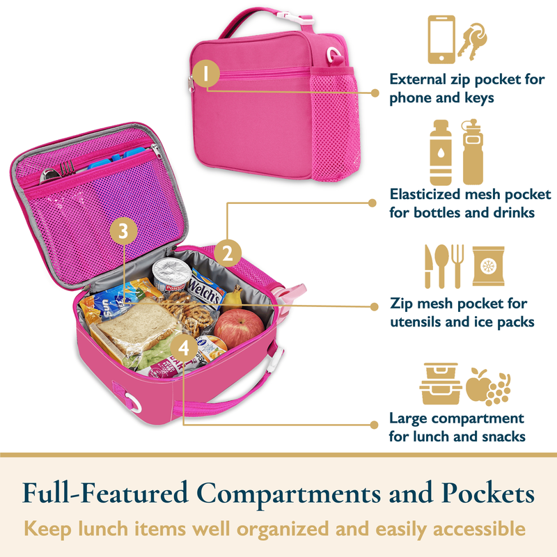 Lunch Bag for Kids – Insulated Lunch Box for Girls and Boys, Cute Reusable Coole4