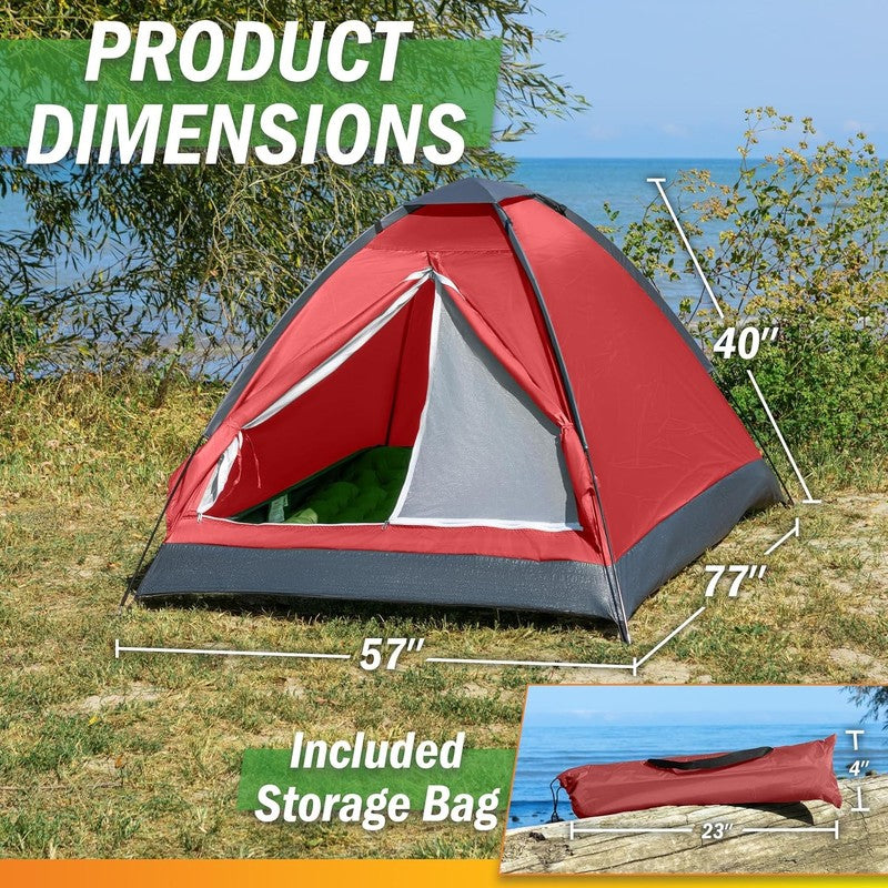 2 Person Camping Tent with Rain Fly and Carrying Bag   Lightweight Outdoor Pop u1