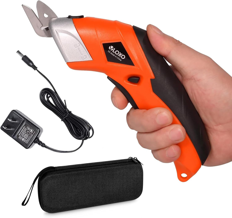 Rechargeable Cordless Electric Scissors for Fabric, Cardboard & Crafts - Orange0