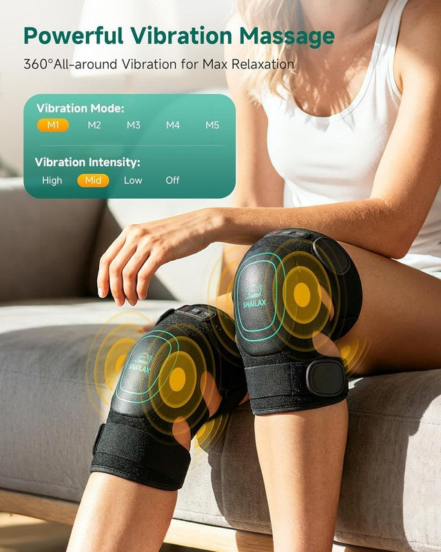 Cordless Knee Massager w/ Graphene Heat 360 Vibration Rechargeable Pain Relief1