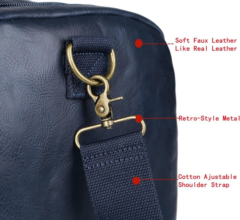 Vegan Leather Travel Duffel Bag Weekender Carry On Overnight Sports Bag HB 212