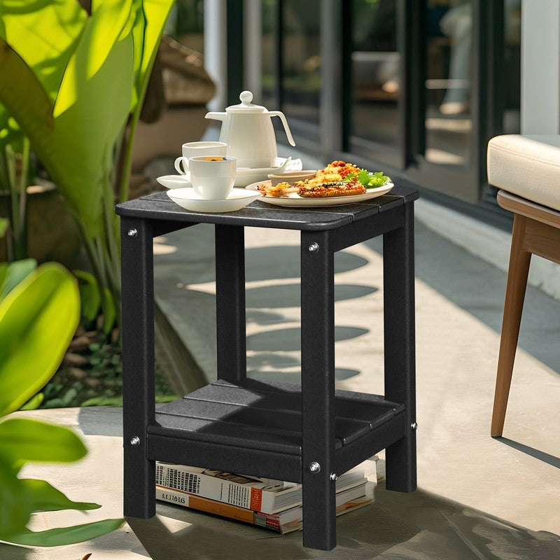 | Patio Garden Side Table with 2 Layer Storage,Outdoor End Tables for Your Adiro4