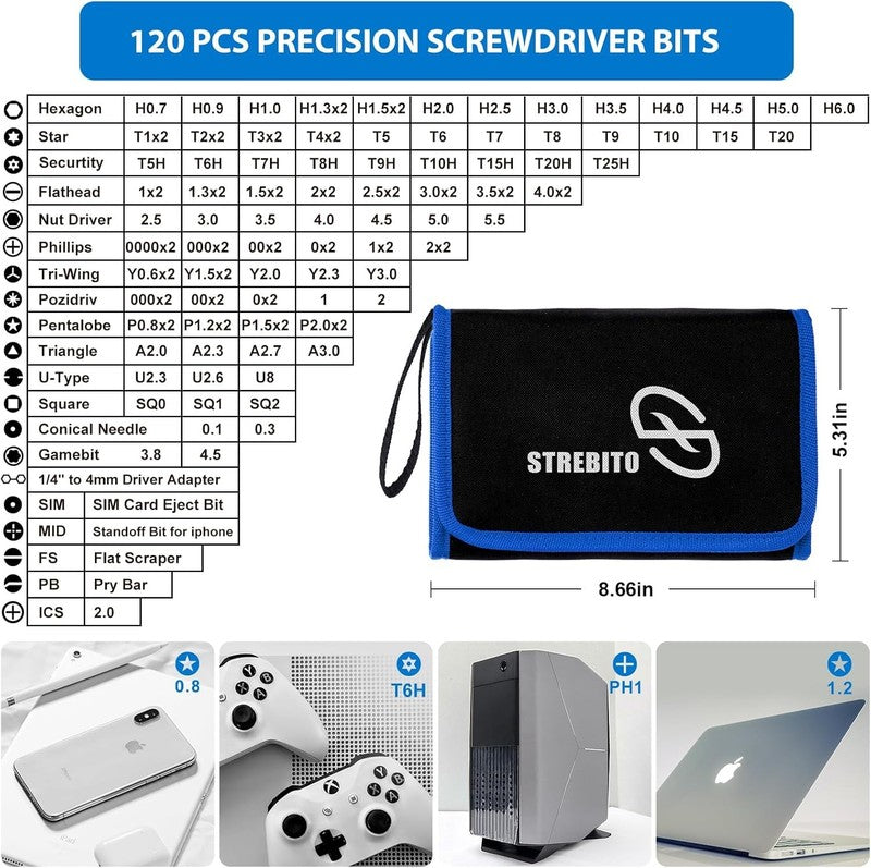 Electronics Screwdriver Set 142PCS – Magnetic Bits for Phone, PC & Game Consoles1