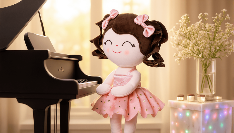 13" Plush Ballerina Doll for Baby Girls – Soft Toy with Gift Box, Pink4