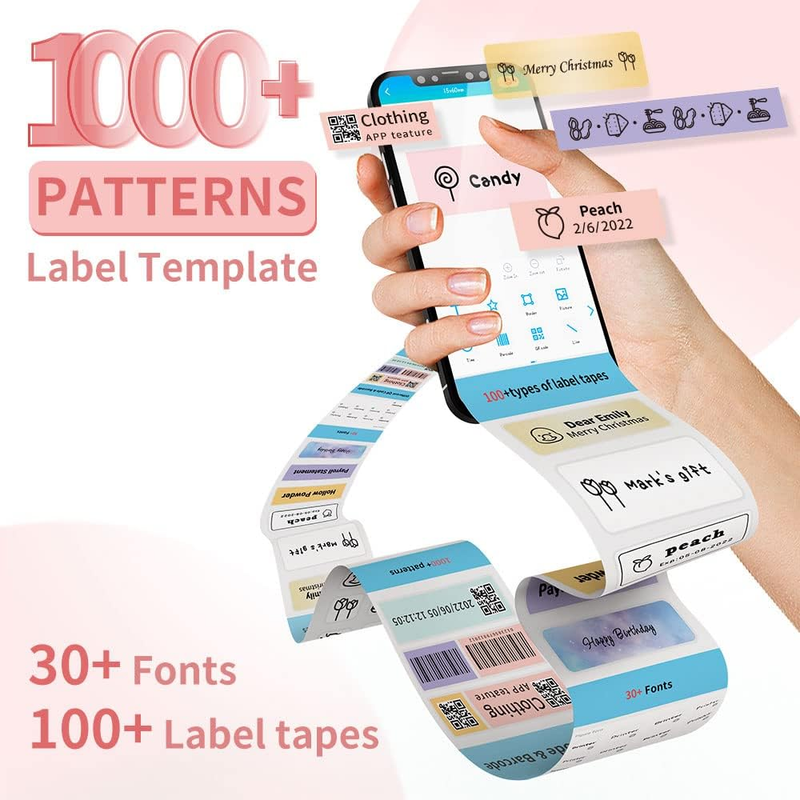 D30 Bluetooth Label Maker w/ 3 Tapes Thermal Printer Rechargeable4
